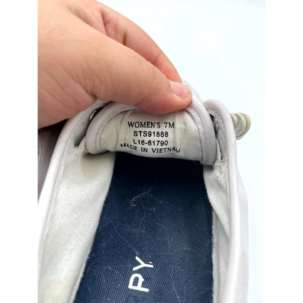 Sperry Seacoast STS91888 Women's 7M‎ Shoes Cloud White Leather Lace Up Sneakers